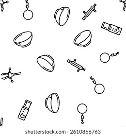 chemical glassware laboratory vector seamless pattern thin line illustration