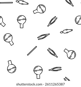 chemical glassware laboratory vector seamless pattern thin line illustration