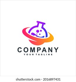 chemical gradient color logo design