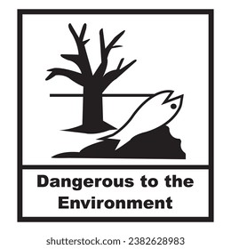 Chemical hazard icon, dangerous for the environment substance warning symbol vector illustration design