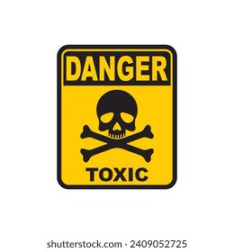 Chemical hazard icon, dangerous for the environment substance warning symbol vector illustration design