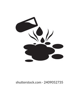 Chemical hazard icon, dangerous for the environment substance warning symbol vector illustration design