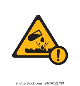 Chemical hazard icon, dangerous for the environment substance warning symbol vector illustration design