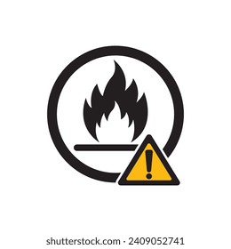 Chemical hazard icon, dangerous for the environment substance warning symbol vector illustration design