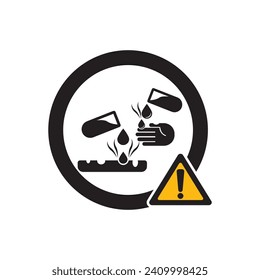 Chemical hazard icon, dangerous for the environment substance warning symbol vector illustration design