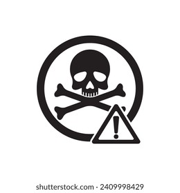 Chemical hazard icon, dangerous for the environment substance warning symbol vector illustration design