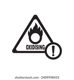 Chemical hazard icon, dangerous for the environment substance warning symbol vector illustration design