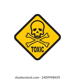 Chemical hazard icon, dangerous for the environment substance warning symbol vector illustration design