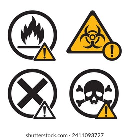 Chemical hazard icon, dangerous for the environment substance warning symbol vector illustration design