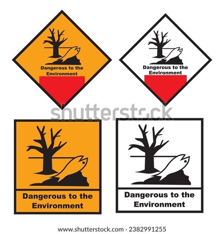 Chemical hazard icon, dangerous for the environment substance warning symbol vector illustration design