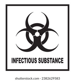 Chemical hazard icon, infectious substance warning symbol vector illustration design