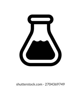 Peligro químico. Icono de Vector de trazo delineado con detalles rellenos de negro.