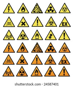 Chemical hazard signs vector illustration