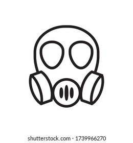 Chemical helmet line icon vector simple design