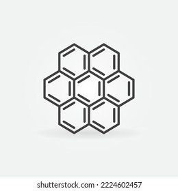 Chemical Hexagon Compound vector concept linear icon or symbol