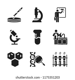 chemical icon. 9 chemical vector icons set. petri dish, test tube and molecule icons for web and design about chemical theme