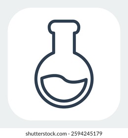 chemical icon in black line style