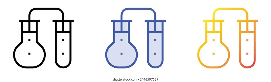 chemical icon. Linear, Blue Fill and Gradient Style Design Isolated On White Background