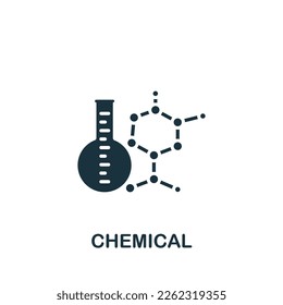 Chemical icon. Monochrome simple sign from engineering collection. Chemical icon for logo, templates, web design and infographics.