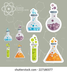 Chemical Icon set with background