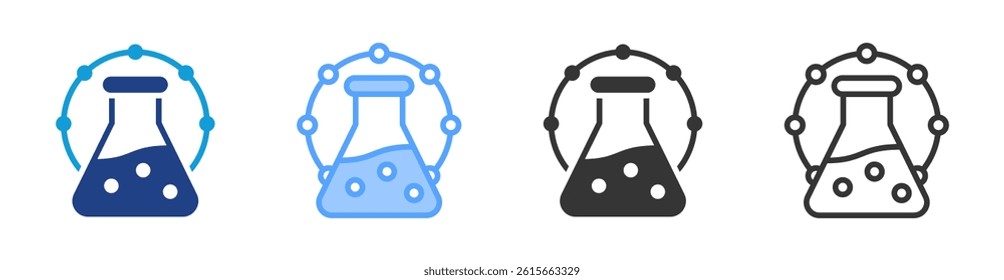 Chemical icon set multiple style collection