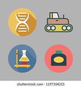 chemical icon set. vector set about dna, tractor, flask and ink icons set.