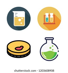 chemical icon set. vector set about sample, flask, test tubes and poison icons set.