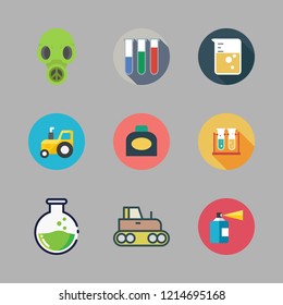 chemical icon set. vector set about ink, poison, flask and test tubes icons set.