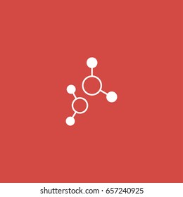 chemical icon. sign design. red background