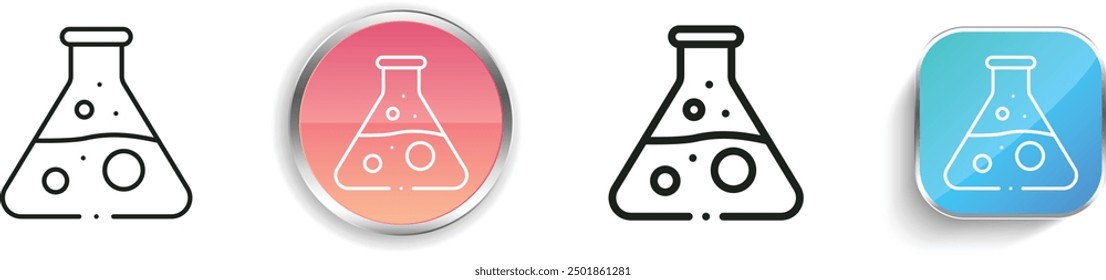 chemical icon. Thin Linear, Regular and Button Style Design Isolated On White Background