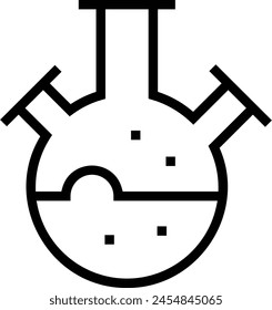 Chemisches Symbol. Dünnes lineares Design isoliert auf weißem Hintergrund
