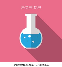 Chemical Icon. Vector illustration flat design with long shadow