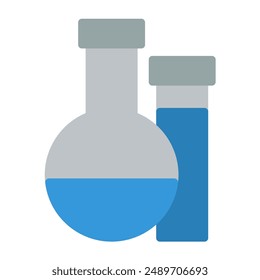 chemical icons color or logo illustration flat color style