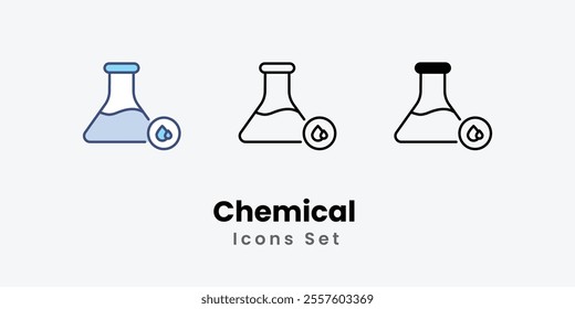 Chemical Icons symbol vector elements for infographic web stock illustration.