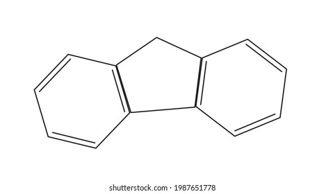 Chemical illustration of Fluorene structure, ortho-fused tricyclic hydrocarbon that is a major component of fossil fuels and their derivatives It is an ortho-fused polycyclic arene compound. 