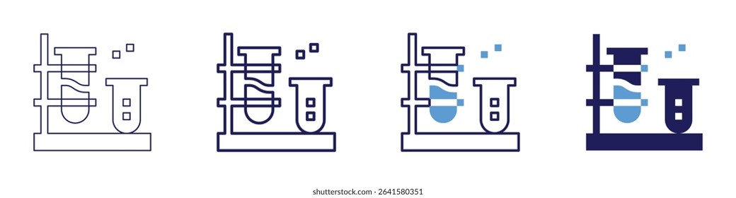 Chemical indicator icon in 4 different styles. Thin Line, Line, Bold Line, Duotone. Duotone style. Editable stroke.