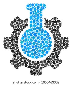 Chemical Industry composition of filled circles in different sizes and color shades. Circle elements are grouped into chemical industry vector collage. Vector illustration.