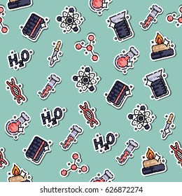 Chemical industry concept icons pattern