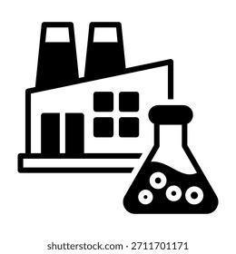 Chemical Industry Icon Mixed Vector Illustration