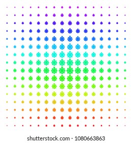 Chemical Industry icon rainbow colored halftone pattern. Vector chemical industry objects arranged into halftone grid with vertical spectrum gradient. Designed for backgrounds,