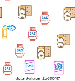 Chemical Industry Production Vector Seamless Pattern Color Line Illustration