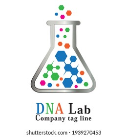 Chemical Lab beaker Logo Design Template Vector