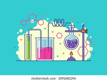 Chemical lab experiment illustration concept designs