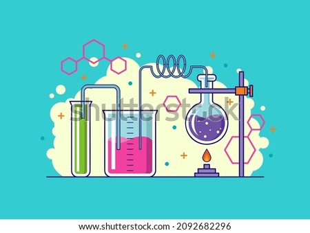 Chemical lab experiment illustration concept designs