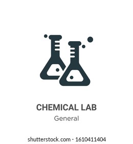 Chemical lab glyph icon vector on white background. Flat vector chemical lab icon symbol sign from modern general collection for mobile concept and web apps design.