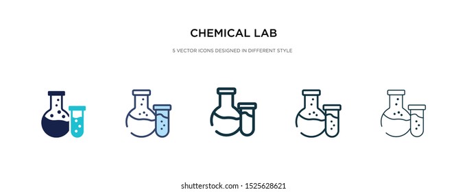 chemical lab icon in different style vector illustration. two colored and black chemical lab vector icons designed in filled, outline, line and stroke style can be used for web, mobile, ui