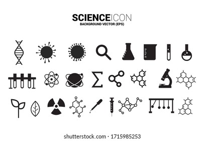 Chemical lab and Science icon vector set. Element for Research Biology and physic.