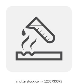 Chemical lab and tool icon design, black and outline.