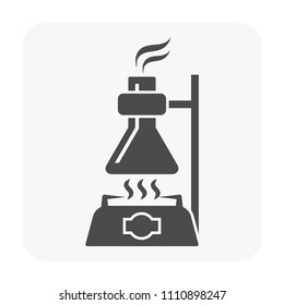 Chemical lab and tool icon on white.