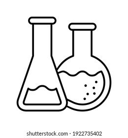 Chemical lab vector icons. research illustration sign. laboratory and biotechnology symbol.